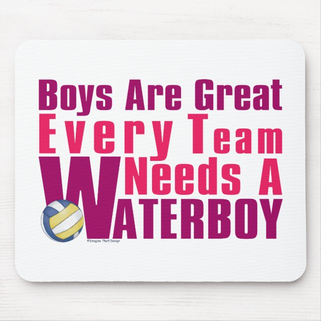 Waterboy Volleyball in Pink Mouse Pad (Front)