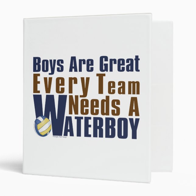 Waterboy Vollyball in Blue 3 Ring Binder (Front/Inside)
