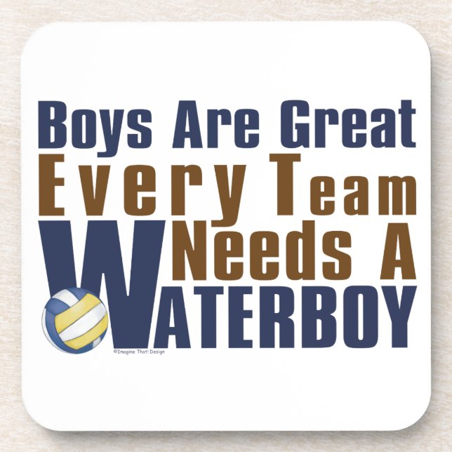 Waterboy Vollyball in Blue Beverage Coaster (Front)