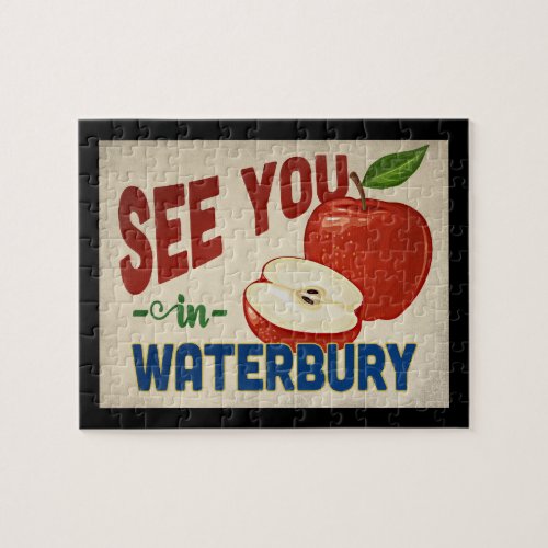 Waterbury Connecticut Apple _ Vintage Travel Jigsaw Puzzle