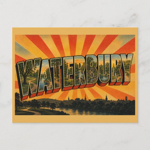 Waterbury Connecticut Parks River Forest Art Postcard
