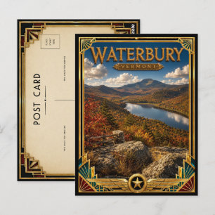 Waterbury Vermont Vintage Art Deco Golden Age Postcard