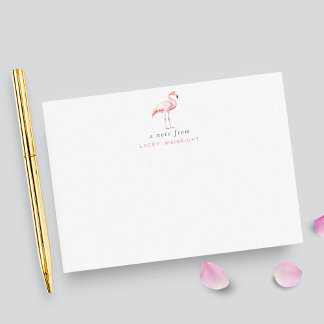 Waterccolor Flamingo Personalized Stationery Note Card