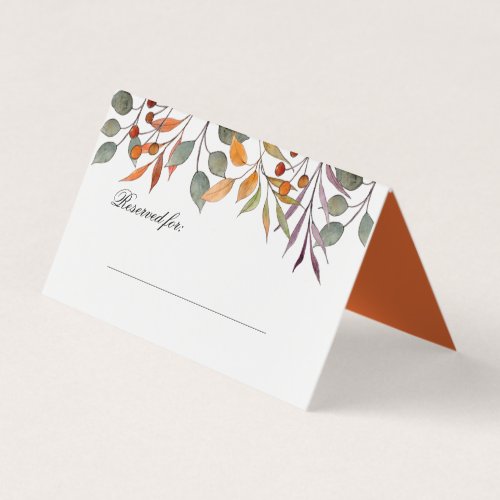  Watercolo Autumn Foliage Thanksgiving place card