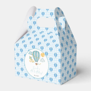Watercolo Hot Air Balloon Kid 5th Birthday Party Favor Boxes