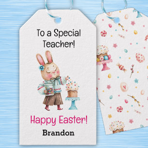 Watercolor (10) Happy Easter Teacher Gift Tags