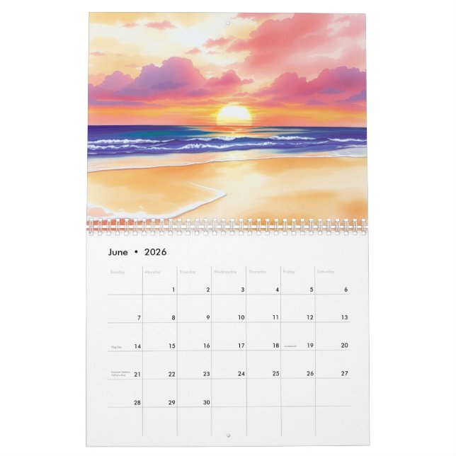 Watercolor 2025 Wall Calendar  (Jun 2026)