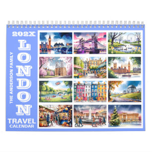Watercolor 2027 London Travel Wall Calendar