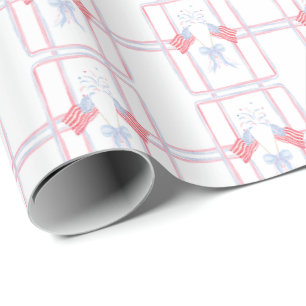 Watercolor 4th of July Fireworks Wrapping Paper