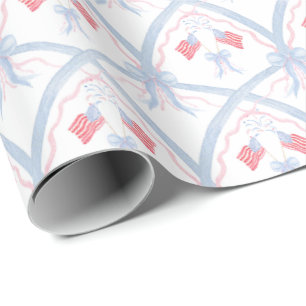 Watercolor 4th of July Fireworks Wrapping Paper
