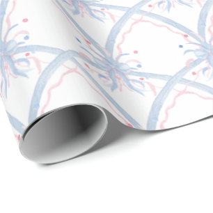 Watercolor 4th of July Fireworks Wrapping Paper