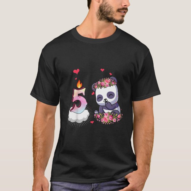 Watercolor 5Th 5 Panda T-Shirt (Front)