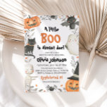 Watercolor A Little Boo Halloween Baby Shower Invitation<br><div class="desc">Celebrate the sweetest little spook with our Watercolor A Little Boo Halloween Baby Shower Invitation! 🎃👻🍼✨ Featuring adorable watercolor ghosts, soft pastel tones, and charming Halloween accents, this invitation adds a fun and whimsical touch to your baby shower. Perfect for a Halloween, fall, or spooky-cute themed celebration, it sets the...</div>