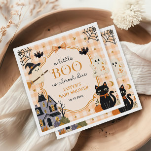 Watercolor A Little Boo Halloween Baby Shower Napkins