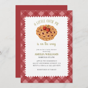 Watercolor A little cutie pie fall baby shower Invitation