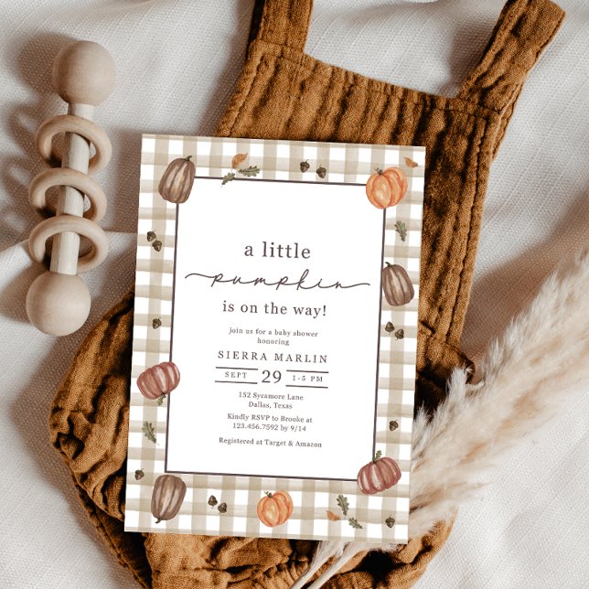 Watercolor A Little Pumpkin Baby Shower  Invitation (Creator Uploaded)