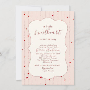 Watercolor a little sweet heart is on the way Baby Invitation