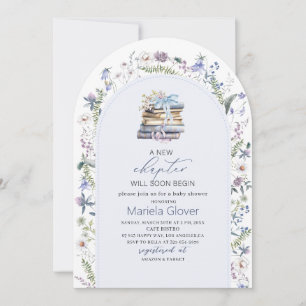 Watercolor A New Chapter Begin  Baby Shower Invitation