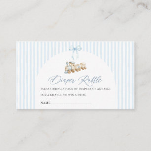Watercolor a sweet baby boy baby shower diaper r Enclosure Card
