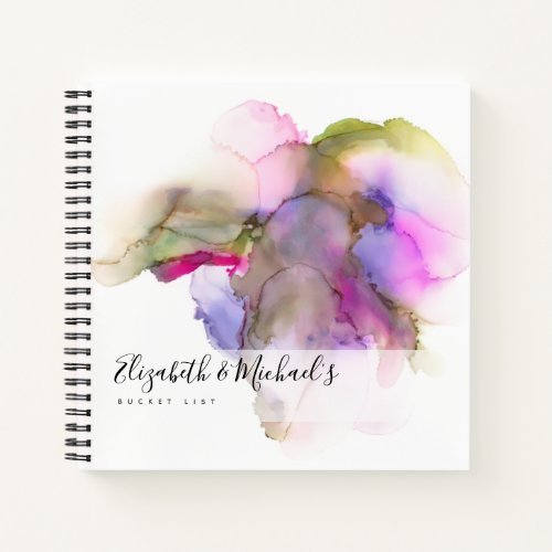Watercolor Abstrac Couples BUCKET LIST Custom Gift Notebook