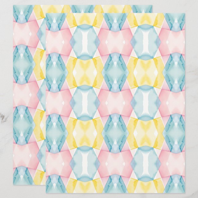 Watercolor Abstract 28 Scrapbook Paper (Front/Back)