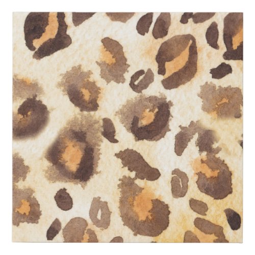 Watercolor abstract background of leopard skin imi faux canvas print