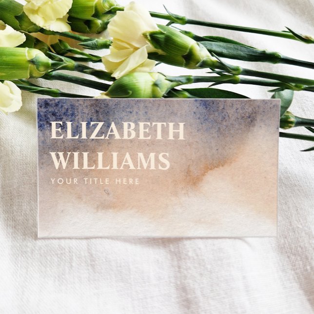 Watercolor Abstract Beige-Blue  Business Card (Creator Uploaded)