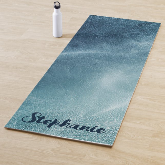 Watercolor Abstract Blue Yoga Mat (In Situ)