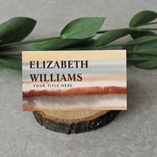 Watercolor Abstract Boho Business Card