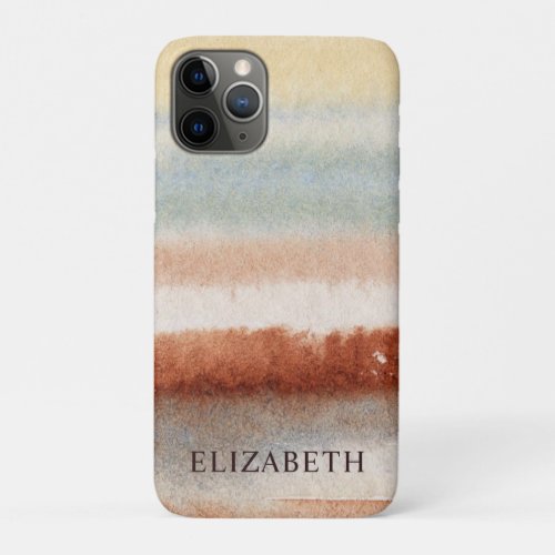 Watercolor Abstract Boho _Name_  iPhone 11 Pro Case