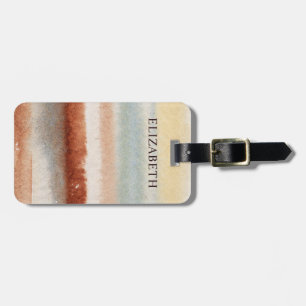 Watercolor Abstract Boho -Name- Luggage Tag