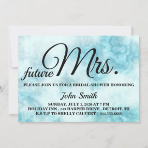 Watercolor Abstract Bridal Shower future Mrs. Invitation