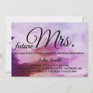 Watercolor Abstract Bridal Shower future Mrs. Invitation