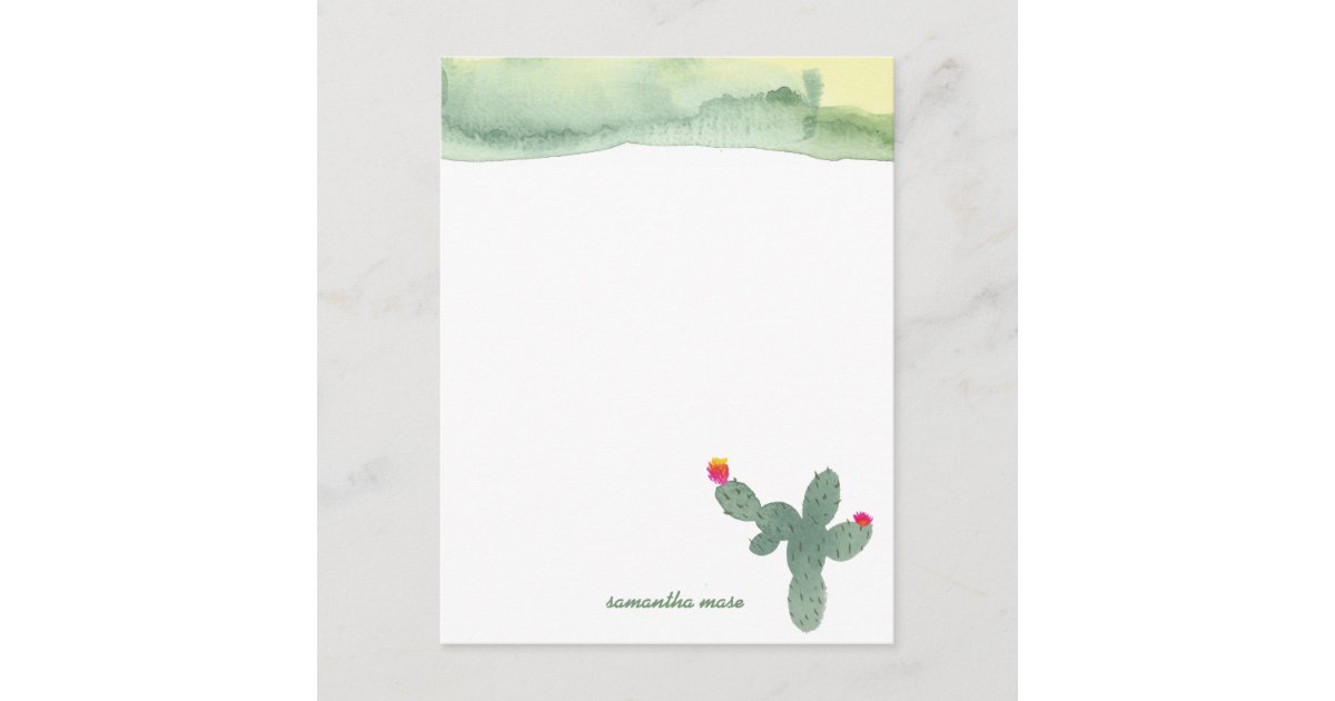 Watercolor Abstract Cactus Thank You Note Card Zazzle Com