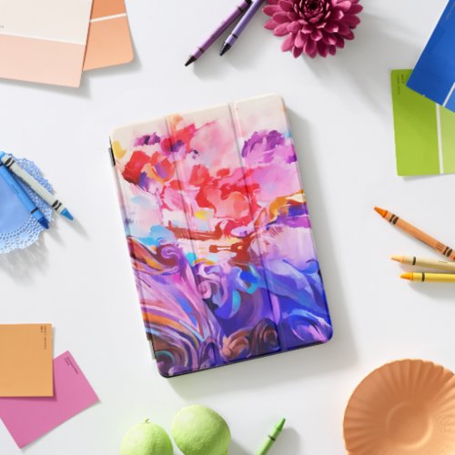 Watercolor Abstract Colorful Brushstrokes Art iPad Pro Cover