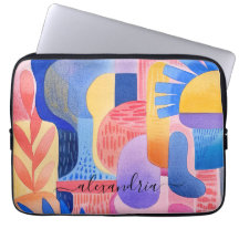 Watercolor Abstract Colourful Shapes With Name
