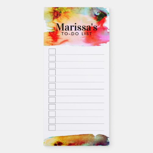 Watercolor Abstract Custom Grocery Shop To_DO List Magnetic Notepad