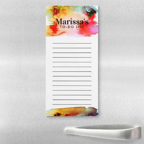 Watercolor Abstract Custom Grocery Shop To_DO List Magnetic Notepad
