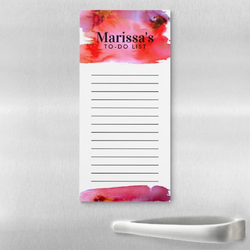 Watercolor Abstract Custom Grocery Shop To_DO List Magnetic Notepad