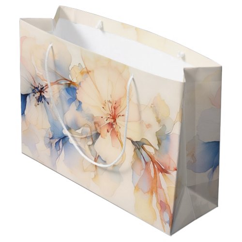 Watercolor Abstract Dogwood Flowers  Large Gift Bag