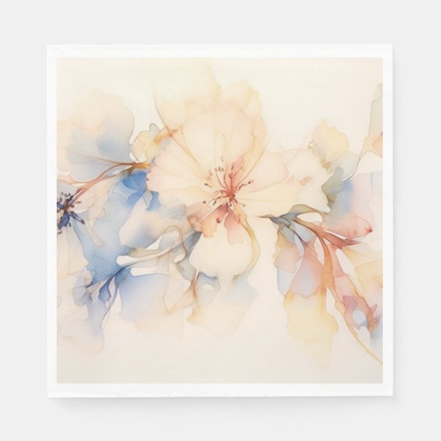 Watercolor Abstract Dogwood Flowers  Napkins (Front)