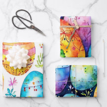 Watercolor Abstract Easter Egg Wrap