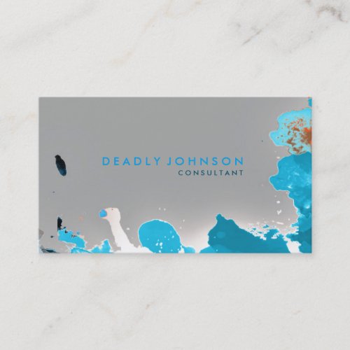 Watercolor Abstract Elegant Cool Blue Business Card