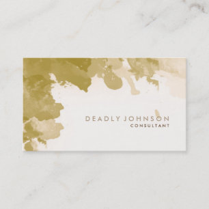 Watercolor Abstract Elegant Cool Multi-color Brown Business Card