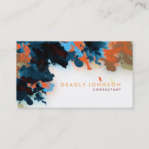 Watercolor Abstract Elegant Cool Multi_color Business Card