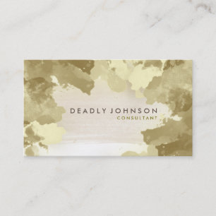 Watercolor Abstract Elegant Cool Yellow Nature Business Card