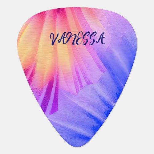 Watercolor abstract floral design  guitar pick