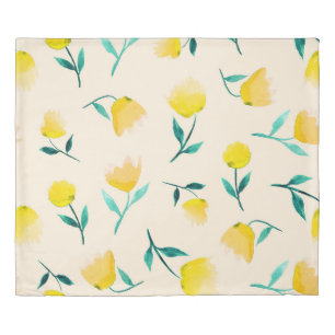 Watercolor Abstract Floral Peony Pattern Duvet Cover