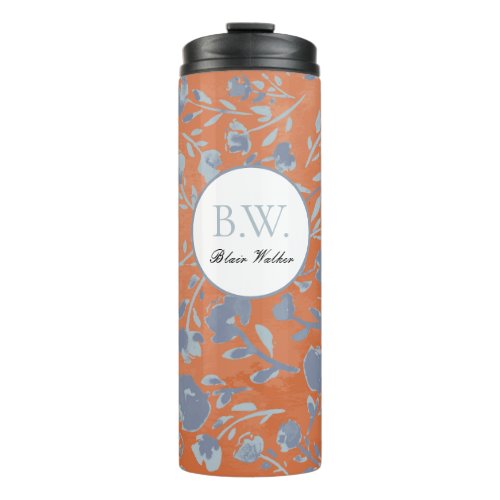 Watercolor Abstract Floral Thermal Tumbler