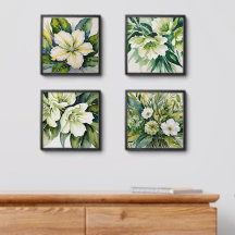 Watercolor Abstract Flower Wall Art Poster
